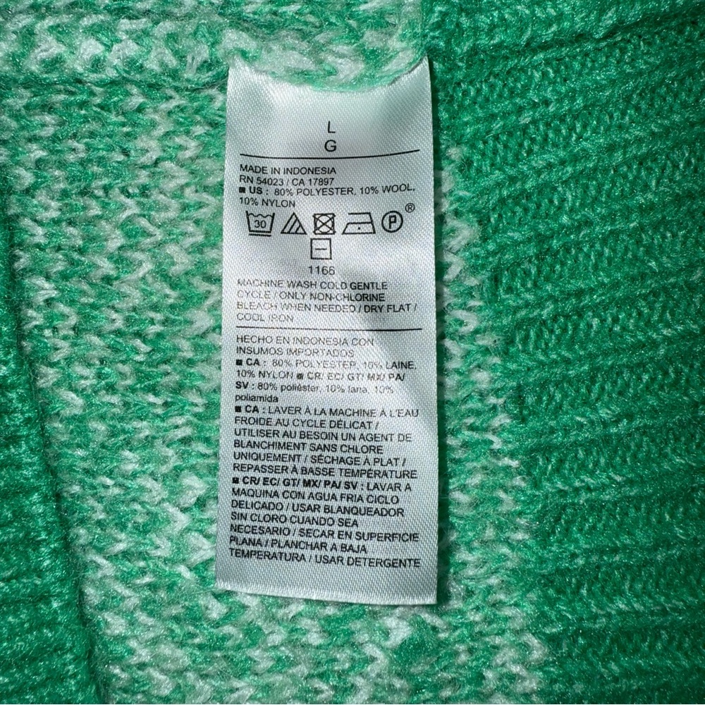 Old Navy Women's Green Snowflake Fair Isle Knit Sweater Sz L Holiday - Picture 9 of 10
